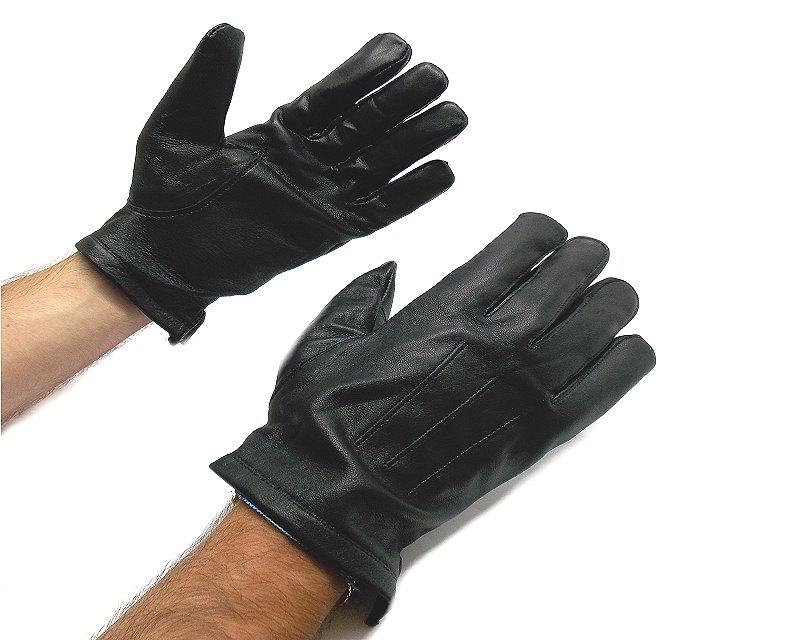 Guanti in pelle foderata per uomo nera - M