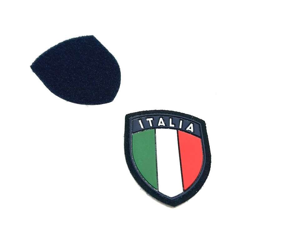 Scudetto ITALIA con strip in plastica per tuta operativa - blu-U