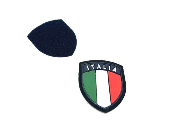 Scudetto ITALIA con strip in plastica per tuta operativa - verde-U