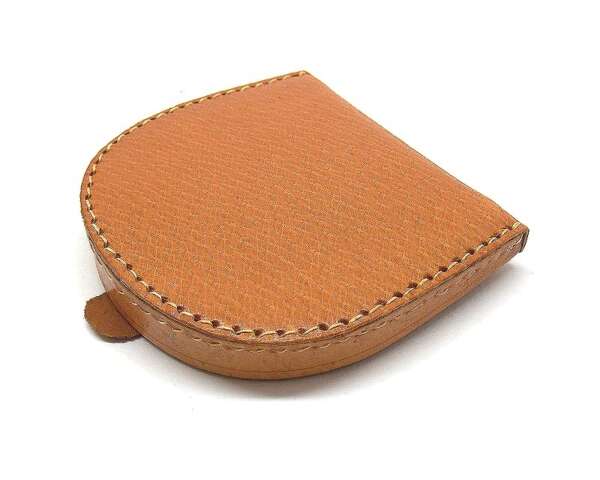 Porta monete in pelle a tallone - MARRONE_CHIARO-U - immagine 2