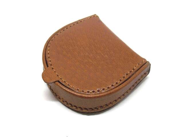 Porta monete in pelle a tallone - MARRONE_CHIARO-U - immagine 3