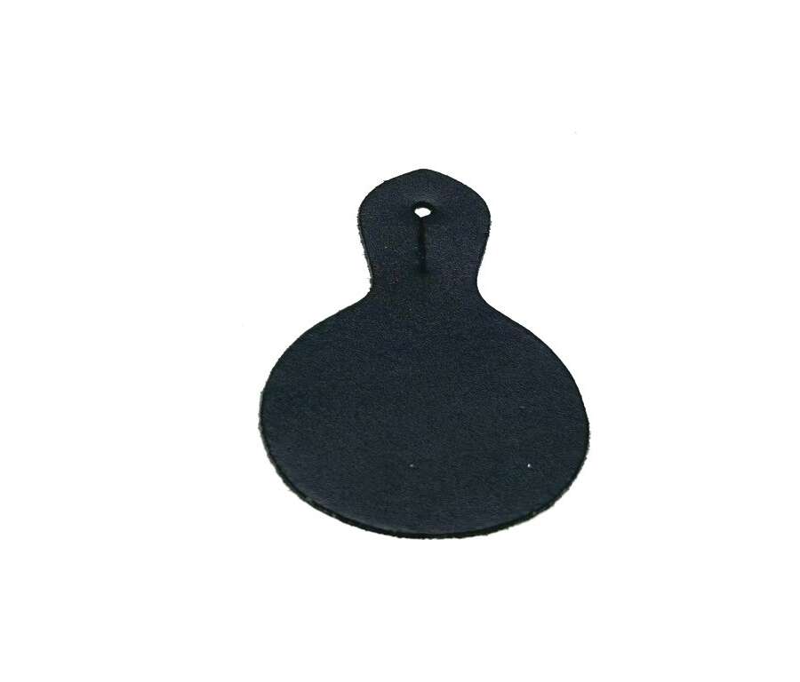 Porta scudetto cuoio da petto 5 CM rotondo - NERO-U