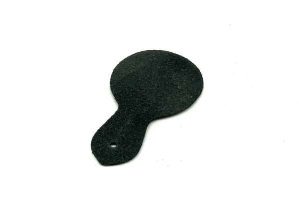 Porta scudetto cuoio da petto 5 CM rotondo - NERO-U - immagine 2