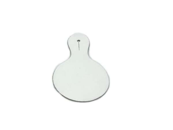 Porta scudetto cuoio da petto 5 CM rotondo - BIANCO-U - immagine 3