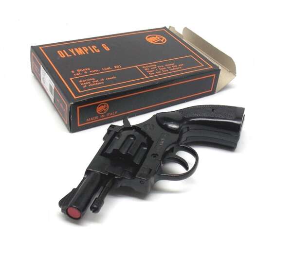 Revolver Bruni a salve Olympic calibro 6 mm guancette in plastica Top Firing