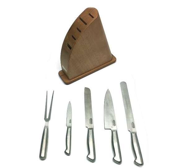 Ceppo Virginia Camilla 4 coltelli e forchettone da cucina 113001 - immagine 2