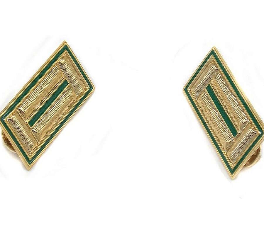 Mostrine metallo per camicia verde dorato