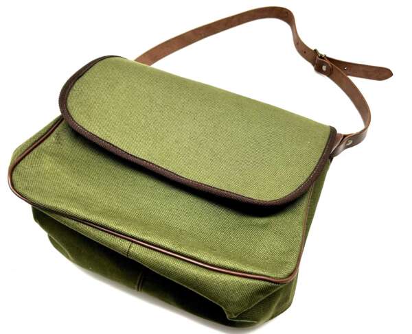 Carniere Delfiero tela verde grande borsa tracolla