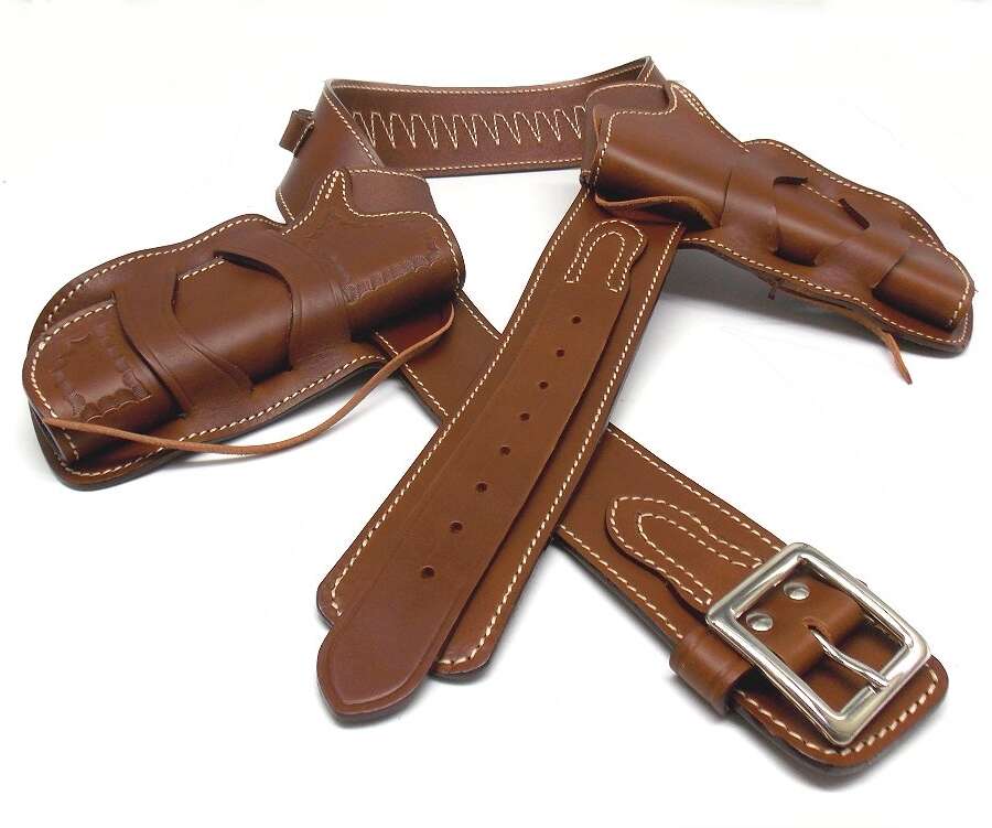 Cinturone Western 2fondine revolver singola azione - M