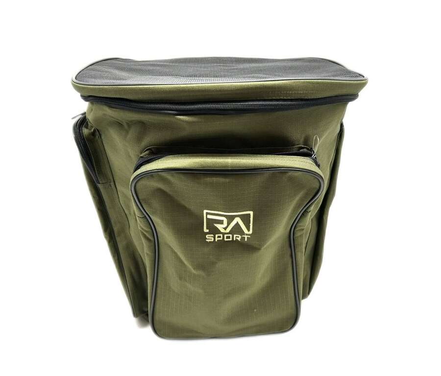 Zaino in nylon verde per funghi con gerla in vimini Ra Sport