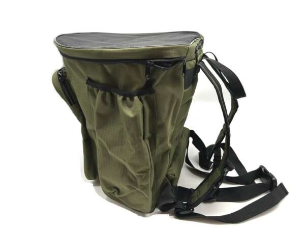 Zaino in nylon verde per funghi con gerla in vimini Ra Sport - immagine 2