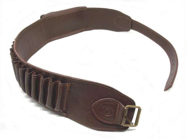 Cartuccera Delfiero cuoio con borsa per carabina calibro 30.06 - immagine 2
