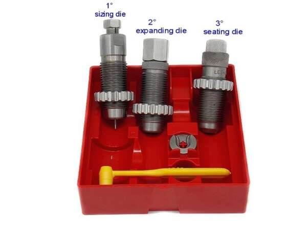 Lee 3 dies set 9mm luger carbide calibro 9X21 9X19 90509 - immagine 2
