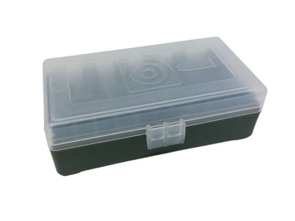Scatola porta munizioni 50 colpi calibro 9 mm in plastica