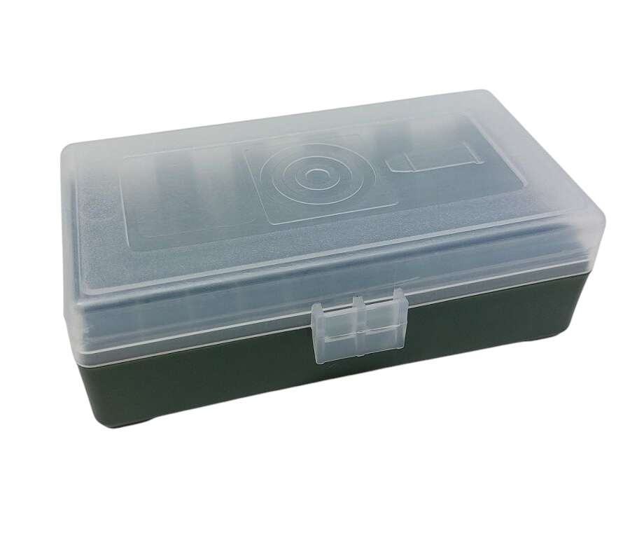 Scatola porta munizioni 50 colpi calibro 9 mm in plastica