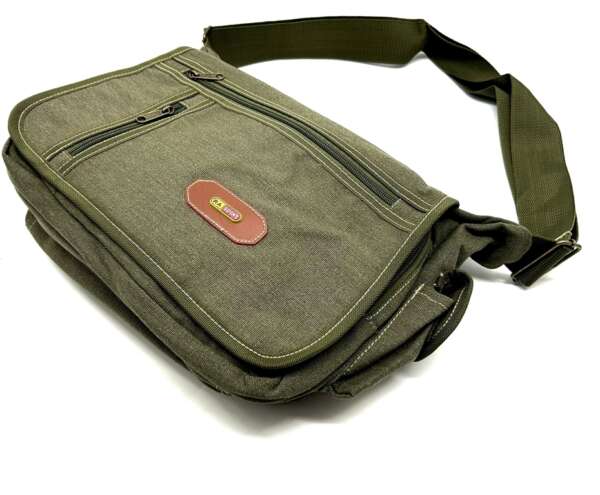 Borsa in tela verde da caccia