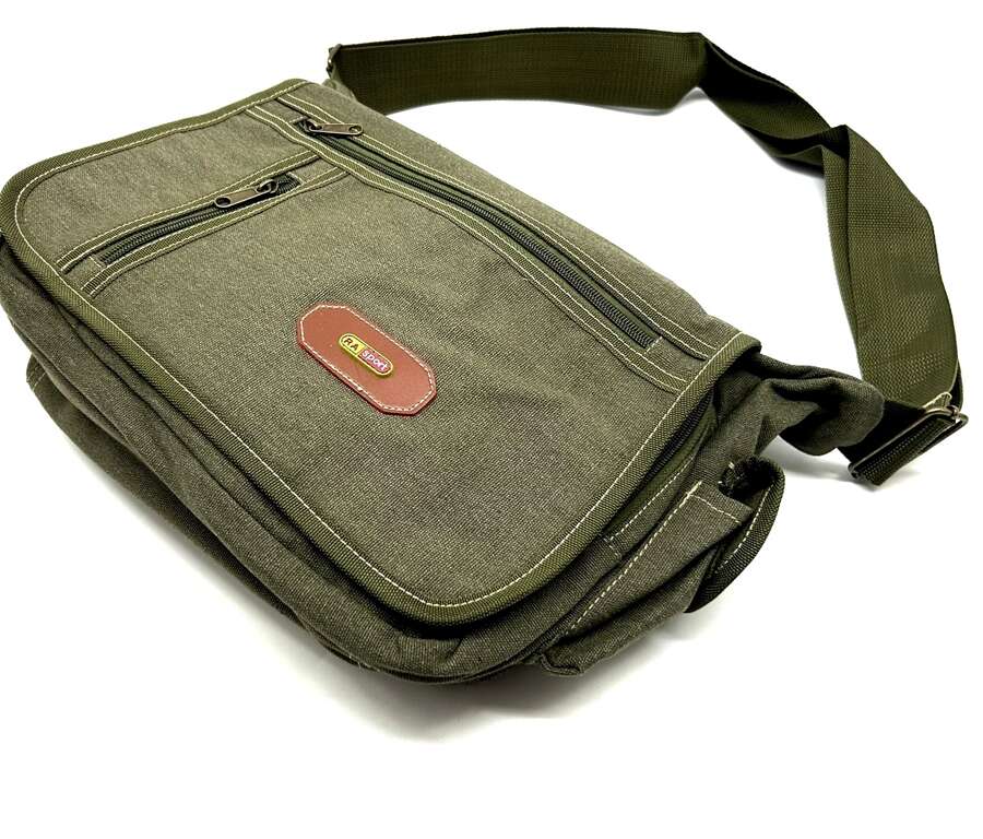 Borsa in tela verde da caccia