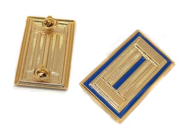 Mostrine metallo per giacca blu e dorato - immagine 2