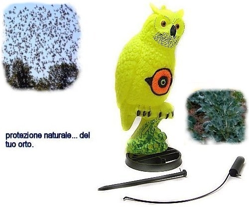 Scaccia uccelli Sport Plast gufo giallo con accessori allontana uccelli