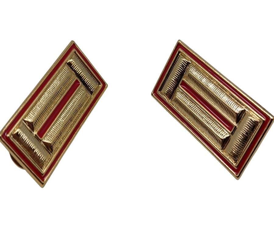 Mostrine metallo per camicia rosso dorato