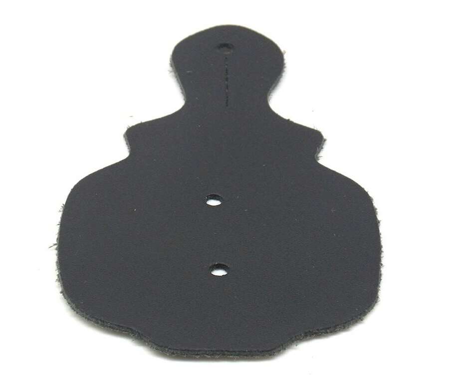 Porta scudetto da petto cm 5,5X6,5 in cuoio - MARRONE-U
