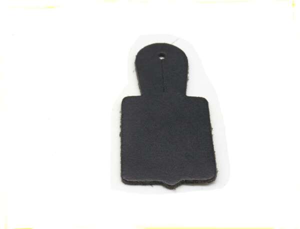 Porta scudetto da petto cm 4X4,5 in cuoio - MARRONE-U