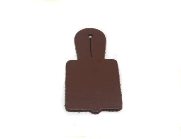 Porta scudetto da petto cm 4X4,5 in cuoio - MARRONE-U - immagine 2
