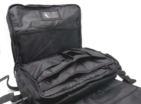 Borsa tattica militare in nylon nero con borsetta 24 ore interna - immagine 2