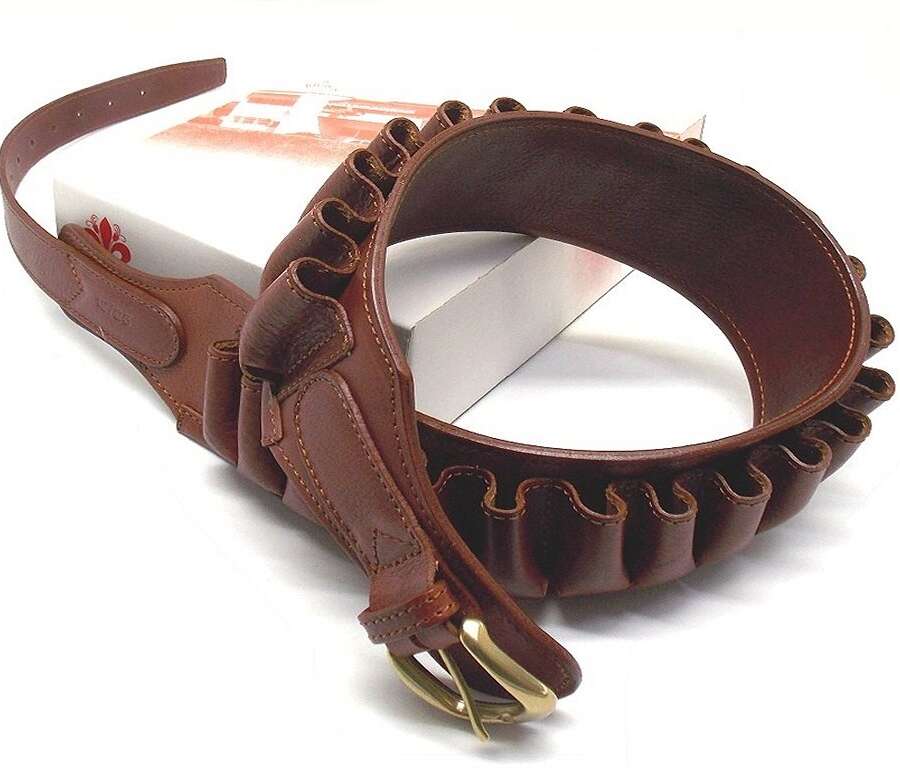 Cartuccera in pelle foderata marrone Delfiero - 25c