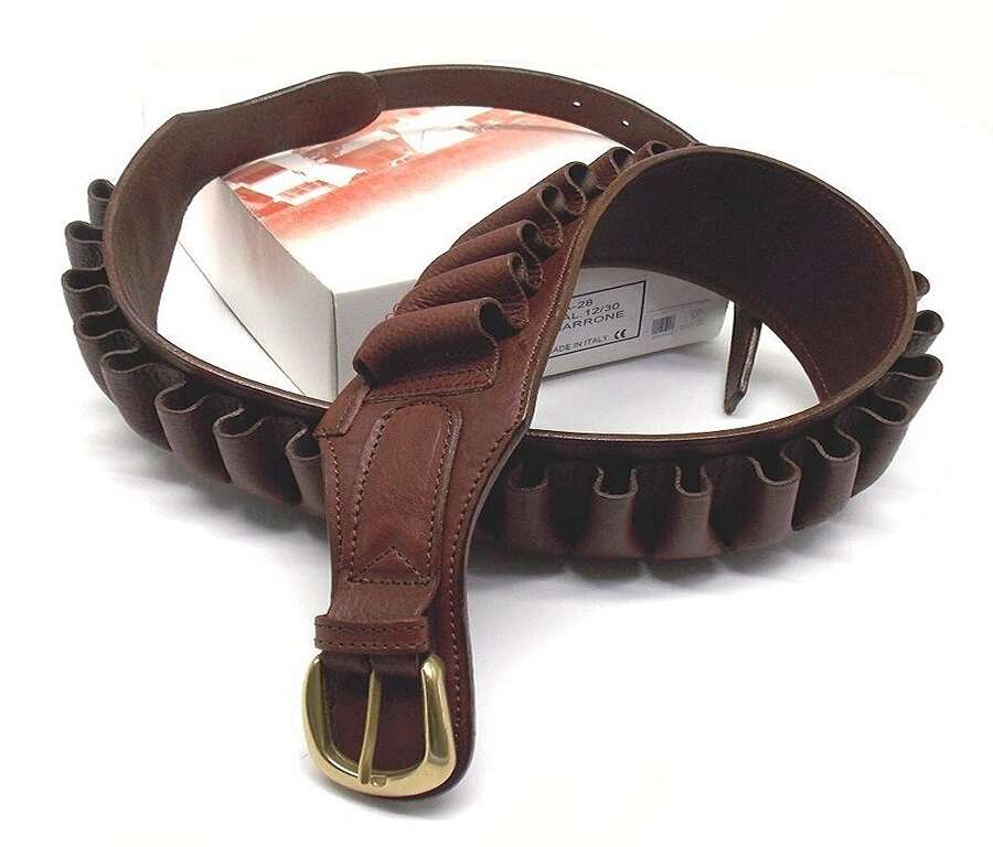 Cartuccera pelle foderata marrone scuro Delfiero - 12-25c