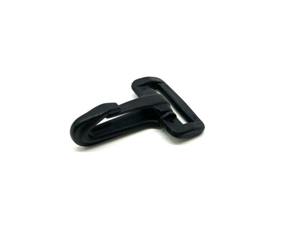 Moschettone in polimero nero per accessori