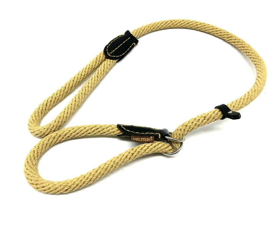 Guinzaglio antistrozzo con collare incorporato in corda Trek Delfiero