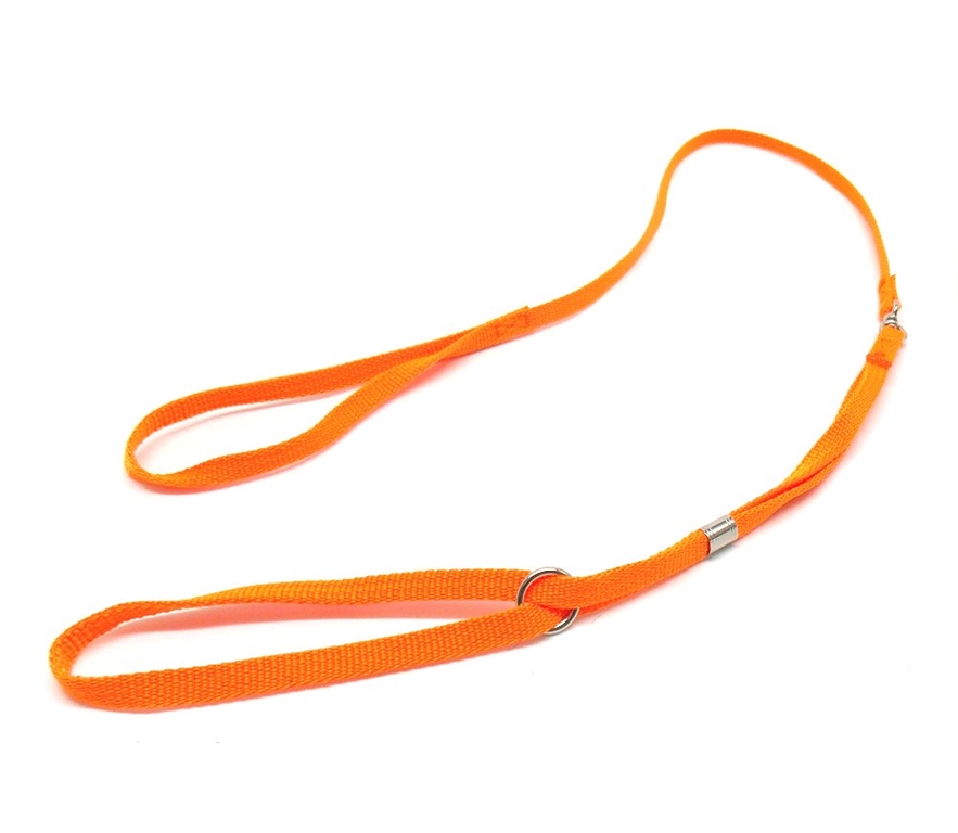 Guinzaglio con collare pieghevole in nylon - ARANCIONE-U