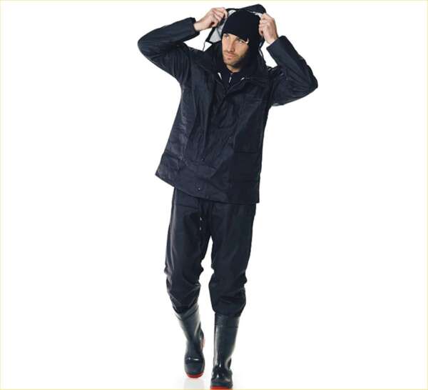 Cerata giacca e pantalone in pvc antipioggia blu - M - immagine 2