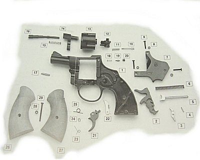Ricambi Kit Bruni revolver Olympic a salve calibro 380 - 10_11_12