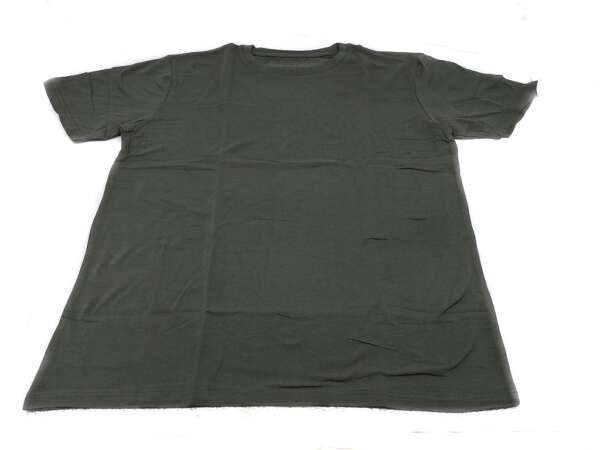 Maglietta girocollo verde militare in cotone - S