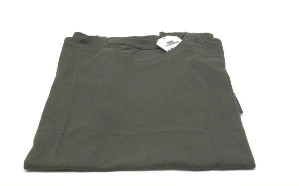 Maglietta girocollo verde militare in cotone - S - immagine 2