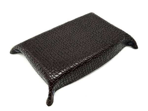 Svuota tasche contenitore in pelle cocco marrone - immagine 2