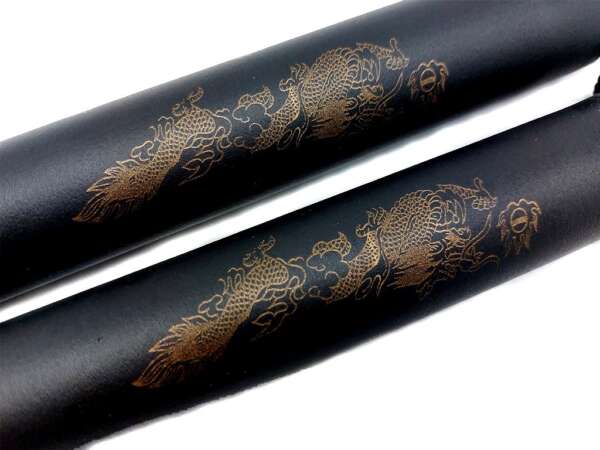 Nunchaku gomma nera con corda per allenamento arti marziali - immagine 4