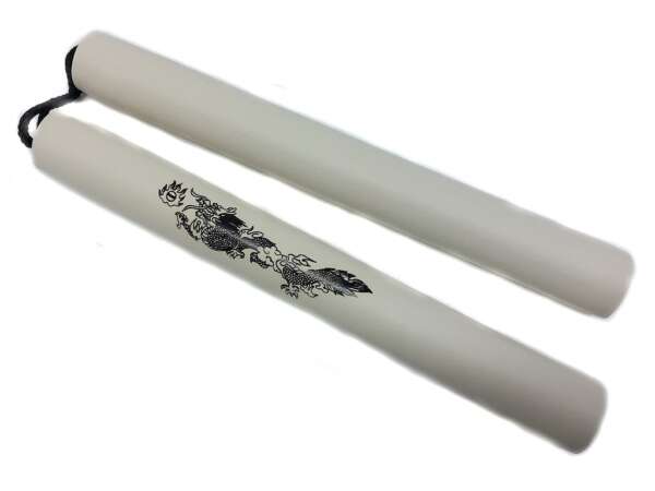 Nunchaku gomma bianca con corda per allenamento arti marziali - immagine 3