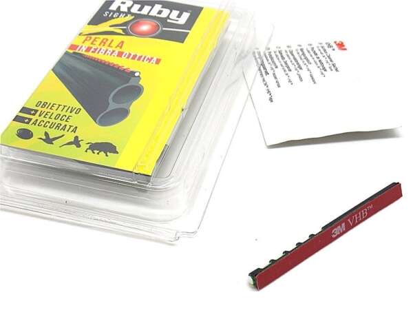 Mirino adesivo Ruby caccia fibra ottica verde per fucile - immagine 2