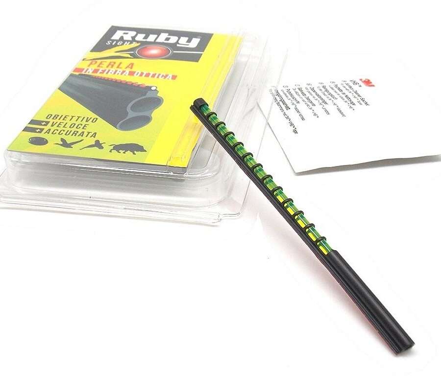 Mirino adesivo Ruby Tiro fibra ottica verde per fucile