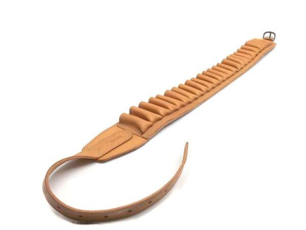 Cartuccera Delfiero cuoio extra vacchetta naturale - CALIBRO 24-30c - immagine 2