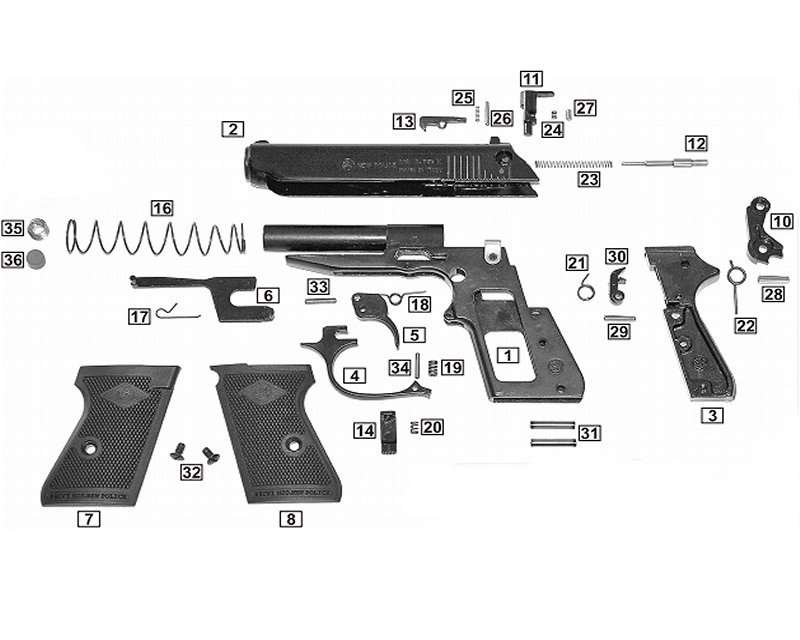 Ricambi kit Bruni new police a salve 8mm - 13_25_26