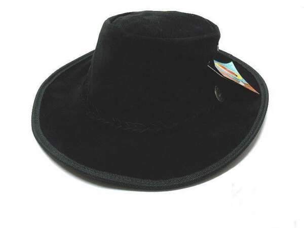 Cappello pelle scamosciata nera Cutana australiano - 56