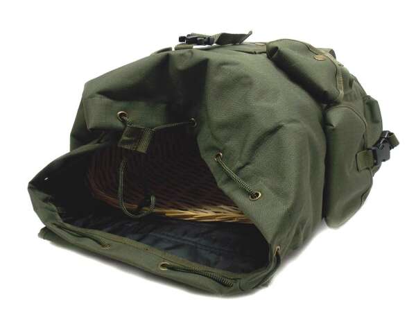 Zaino nylon verde con gerla per funghi - immagine 3