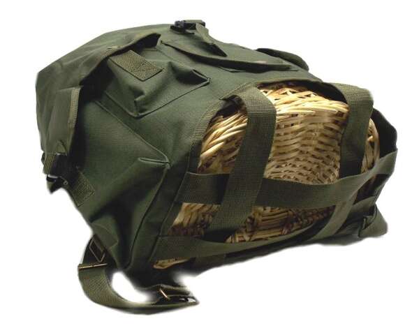 Zaino nylon verde con gerla per funghi - immagine 4