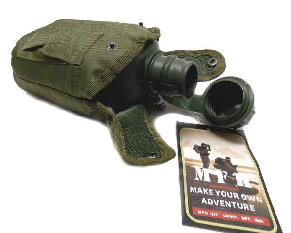Borraccia in plastica 1 litro verde militare MFH - immagine 3
