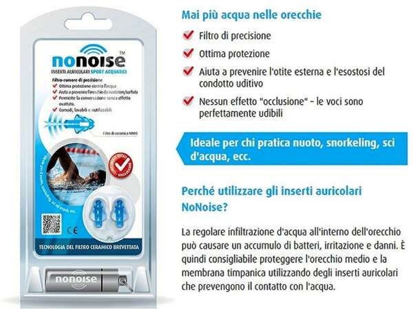 Tappi auricolari Nonoise per sport acquatici filtro di ceramica NN90 - immagine 3