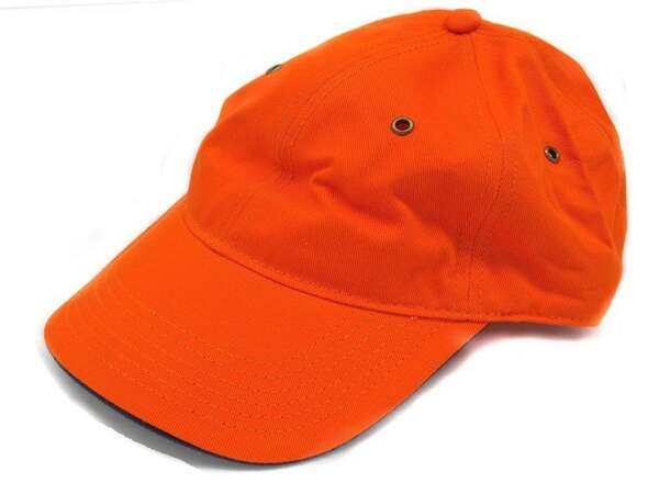 Berretto baseball in tela arancione con occhielli
